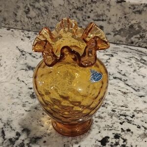 Rare FENTON amber color vase